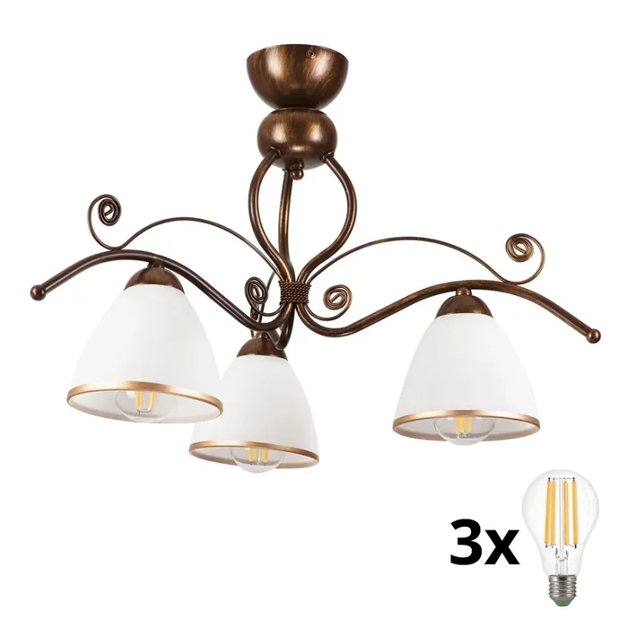 Brilagi – Lámpara de techo LED ANTICO 3xE27/60W/230V pátina de bronce