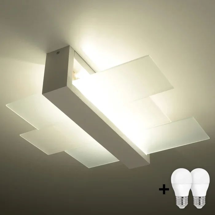 Brilagi – Lámpara de techo LED HERA 2xE27/7,5W/230V 43×43 cm blanca