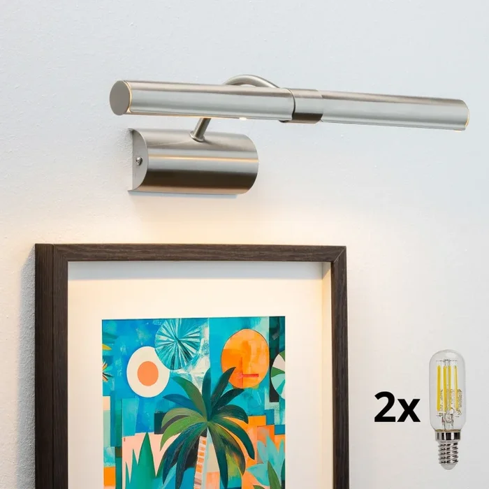 Brilagi – Lámpara LED de cuadro DANAE 2xE14/4W/230V 3000K cromo mate