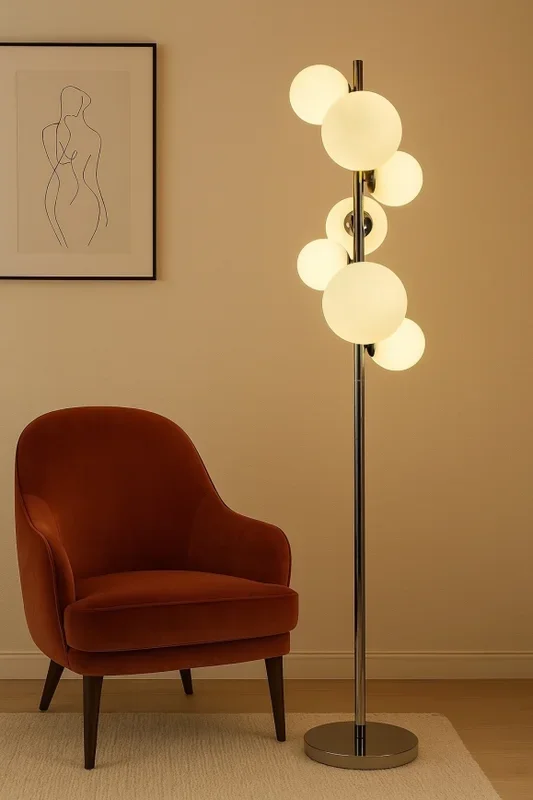 Brilagi – Lámpara LED de pie MILLA 7xG9/3W/230V cromo brillante/blanco