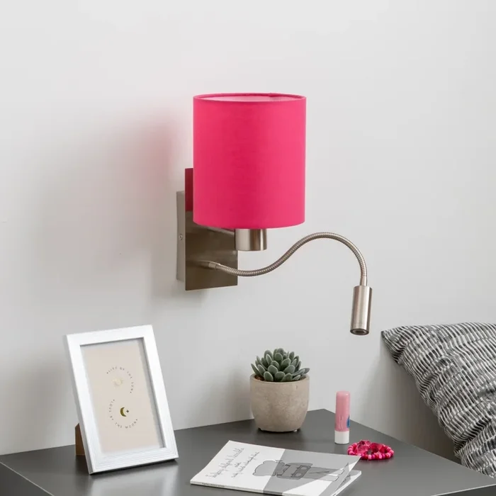 Brilagi – LED Aplique flexible NUBILA 1xE27/25W/230V + LED/3W cromo mate/rosa