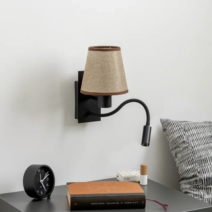 Brilagi – LED Aplique flexible NUBILA 1xE27/25W/230V + LED/3W negro/marrón