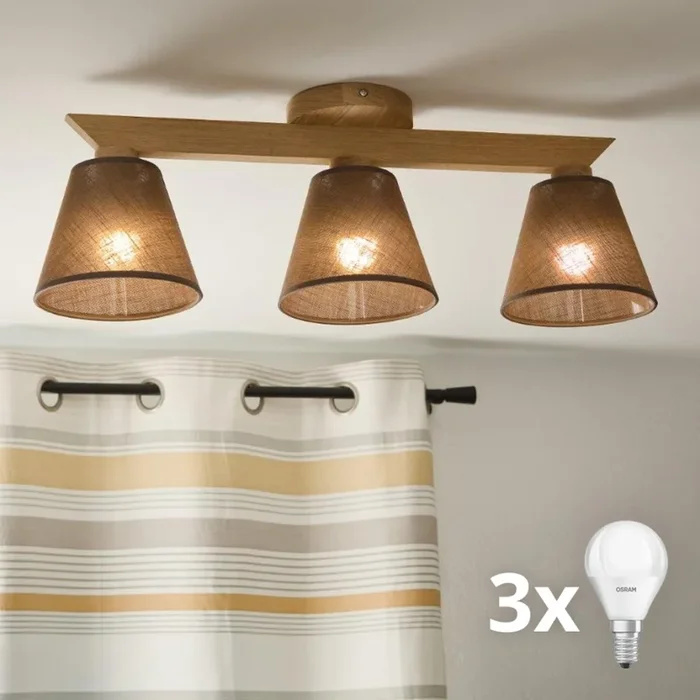 Brilagi – LED Lámpara de techo ANTHONY 3xE14/40W/230V roble/marrón