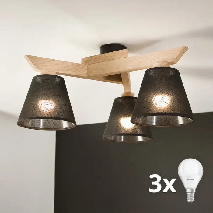 Brilagi – LED Lámpara de techo ANTHONY 3xE14/40W/230V roble/negro
