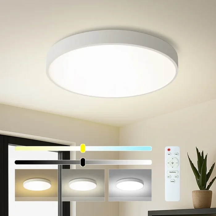 Brilagi – Luminaria de techo LED regulable POOL LED/60W/230V 3000-6000K diámetro 60 cm blanca + mando a distancia
