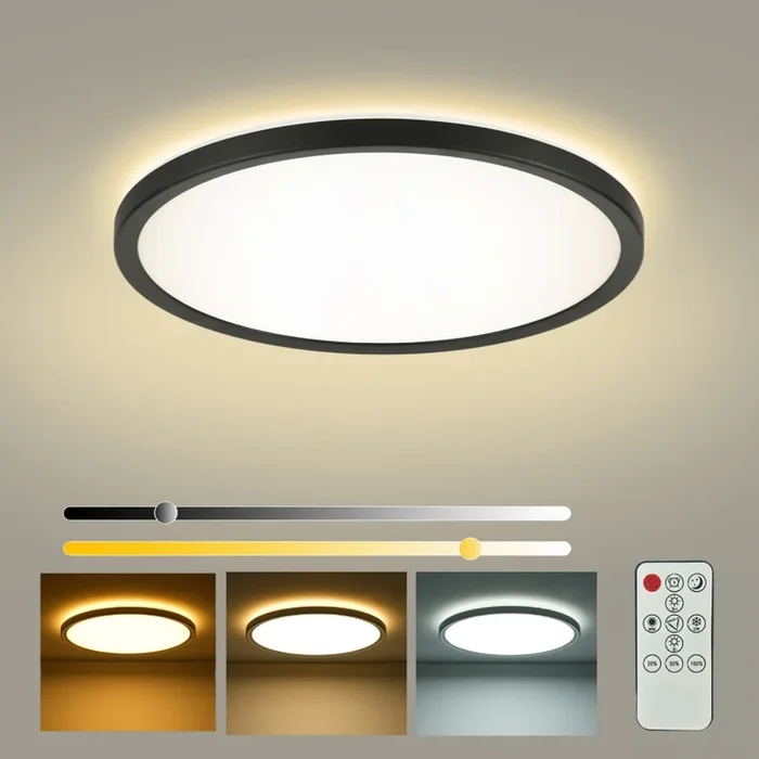 Brilagi – Luminaria de techo LED regulable ULTRA DELGADA LED/24W/230V 2700-6500K Ø 42 cm negra + mando a distancia