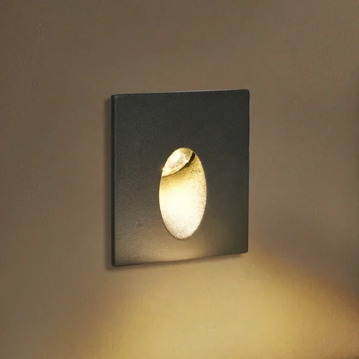 Brilagi – Luminaria empotrada LED para exterior STAIRDOT LED/2W/230V negra IP65 cuadrada