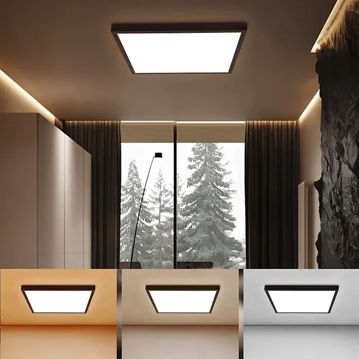 Brilagi – Plafón LED de baño FRAME LED/50W/230V 60×60 cm 3000/4000/6000K IP44 negro