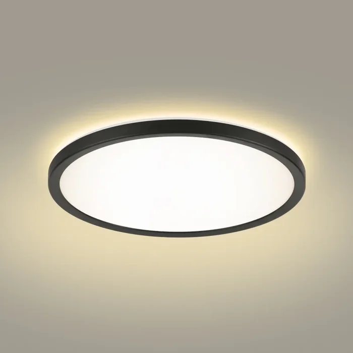 Brilagi – Plafón LED de baño ULTRA SLIM LED/18W/230V diá. 30 cm negro IP54