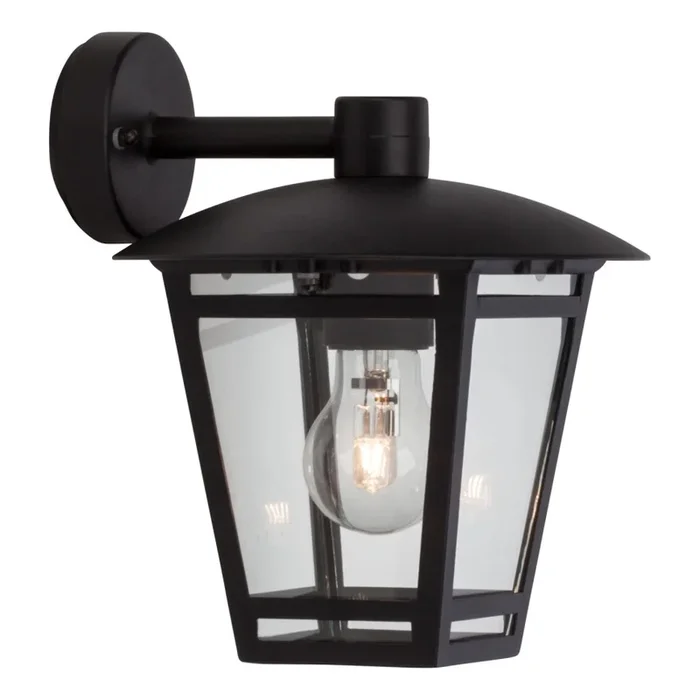 Brilliant – Aplique de pared exterior RILEY 1xE27/40W/230V IP44 negro