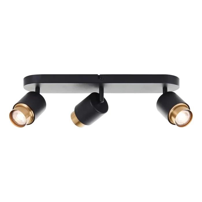 Brilliant – Foco LED COVELO 3xGU10/5W/230V negro/dorado