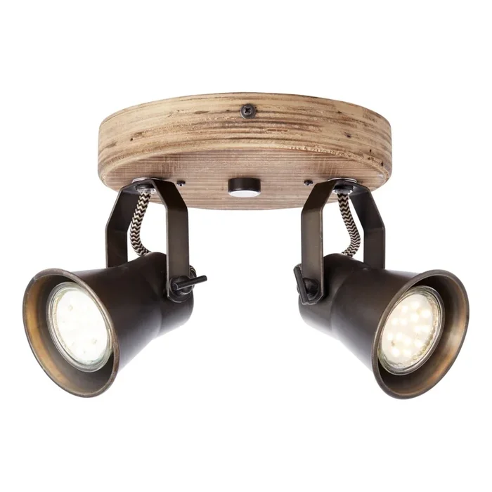 Brilliant – Foco orientable SEED 2xGU10/5W/230V negro/marrón
