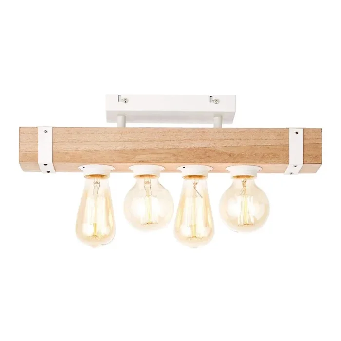 Brilliant – Lámpara de techo WHITEWOOD 4xE27/30W/230V