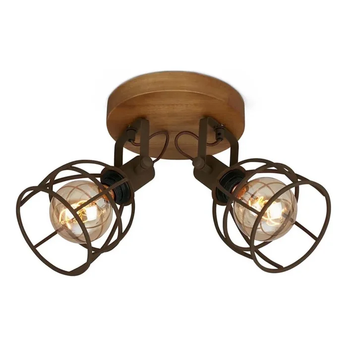 Brilo – Foco VINTAGE 2xE27/25W/230V marrón