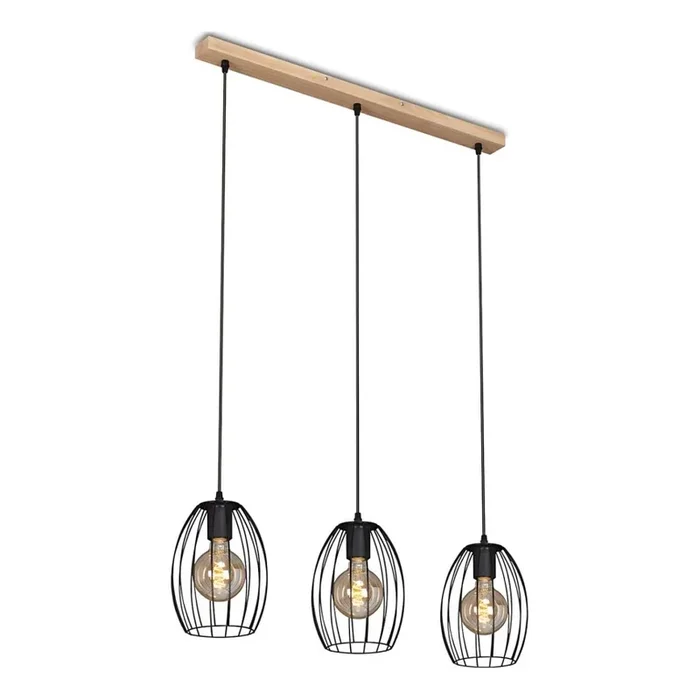 Brilo – Lámpara colgante WAKTU 3xE27/60W/230V árbol de caucho