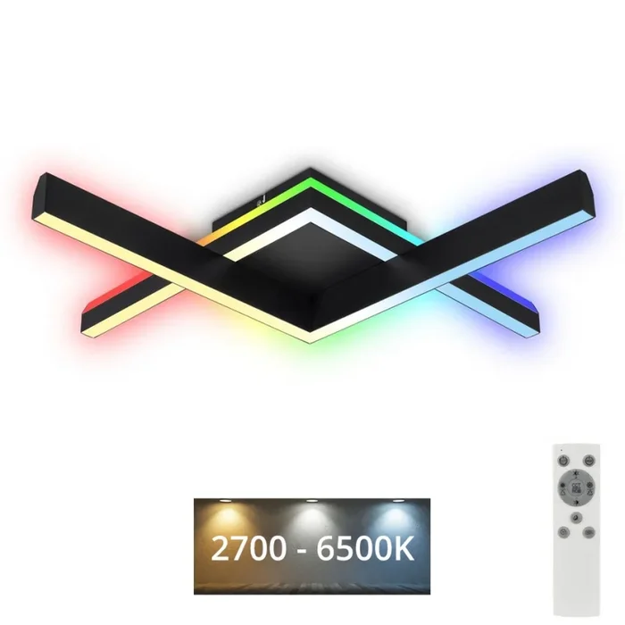 Brilo – LED RGBW Lámpara de techo regulable FRAME 2xLED/9W/230V 2700-6500K + control remoto
