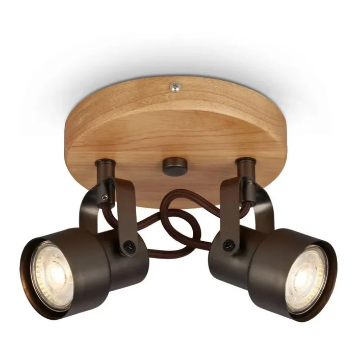 Briloner 2872-025R – Foco LED SPOTLIGHT 2xGU10/5W/230V marrón