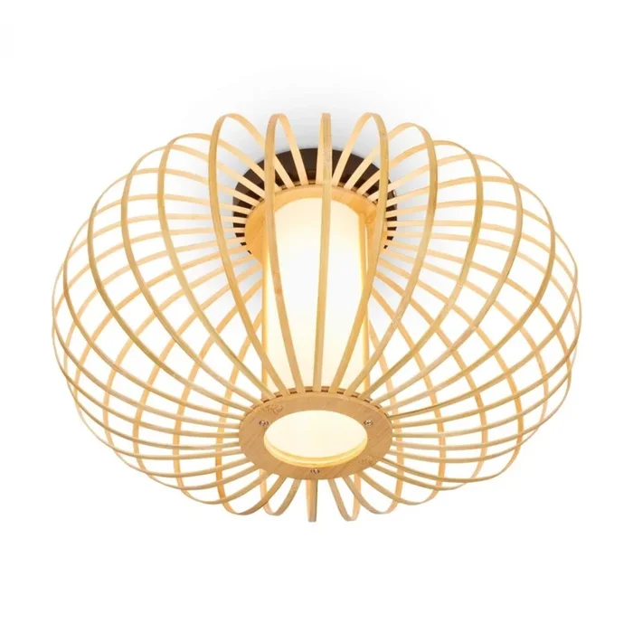 Briloner 3759011 – Plafón 1xE27/10W/230V diá. 40 cm bambú