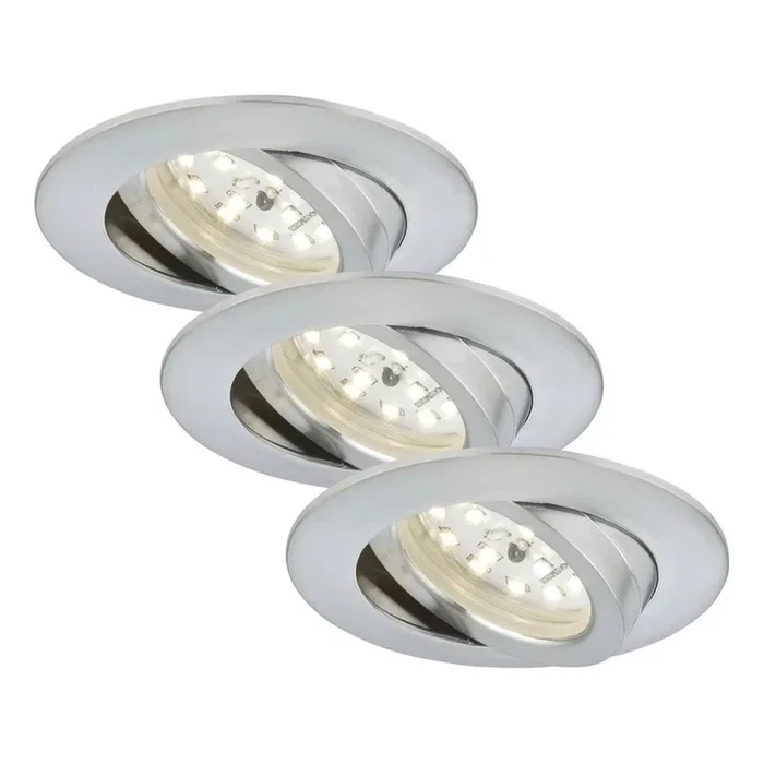 Briloner 7209-039 – Juego de 3 luminarias LED empotrables para baño ATTACH LED/5W/230V IP23 cromo mate
