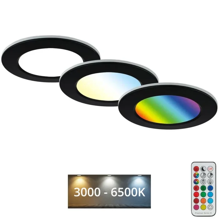 Briloner – SET 3x LED RGBW Lámpara empotrable regulable para el baño LED/4,8W/230V 3000-6500K IP65 + control remoto