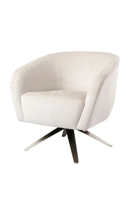 Brodie Sillón giratorio – Chenilla Topo claro – Base de Bronce