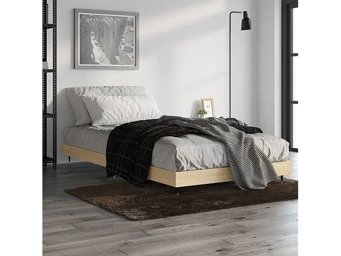 Cama 100×200 cm madera de ingeniería roble Sonoma ES78190