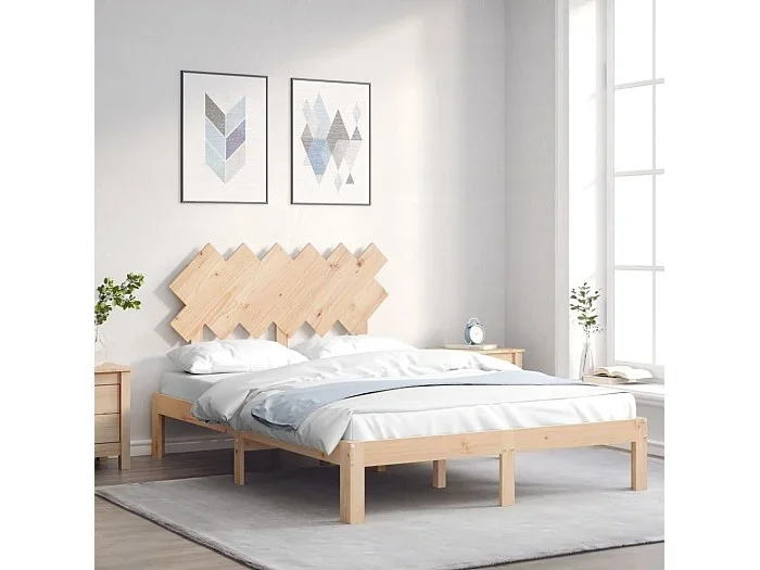 Cama -120×190 cm de matrimonio con cabecero madera maciza YOE