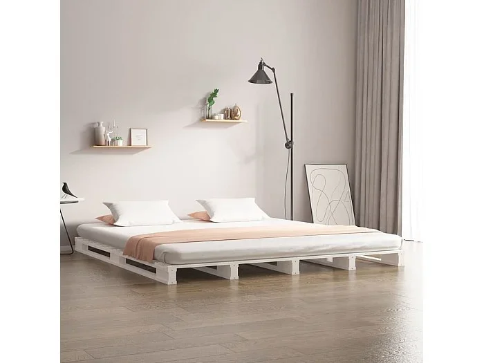 Cama -120×190 cm de palets madera maciza pino blanca YOE14848
