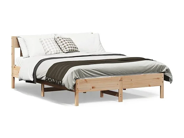 Cama -120×200 cm con cabecero madera maciza pino YOE48179