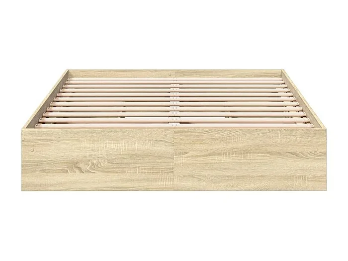 Cama 120×200 cm con cajones madera ingeniería roble Sonoma ES805030
