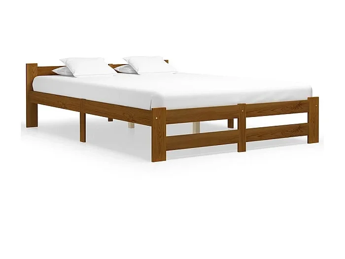 Cama 120×200 cm madera maciza pino marrón miel ES42280