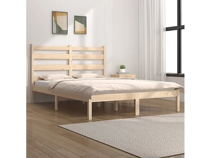 Cama 140×190 cm de madera maciza de pino ES92423