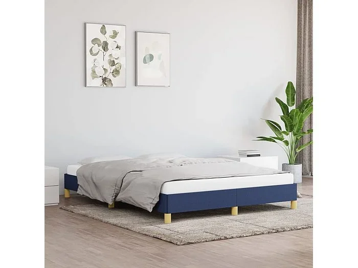 Cama 140×190 cm de tela azul ES48048