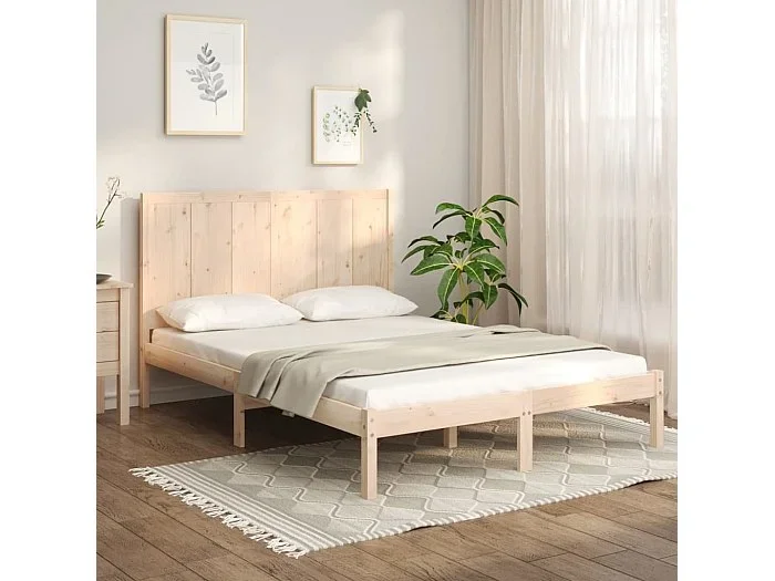 Cama 140×190 cm madera maciza de pino ES64815