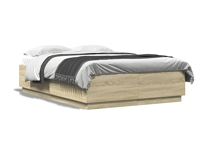 Cama 160×200 cm – con luces LED madera roble Sonoma ES730262