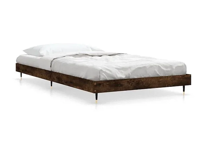Cama 180×200 cm madera de ingeniería roble ahumado ES47742