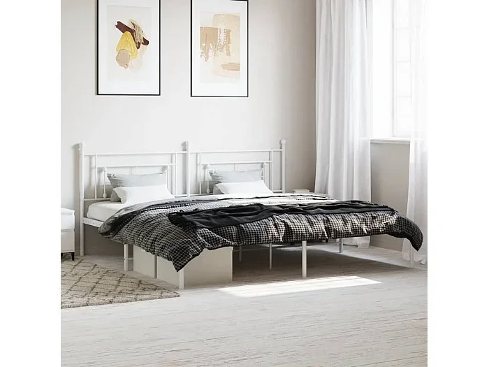 Cama -190×200 cm de metal con cabecero blanco YOE85934