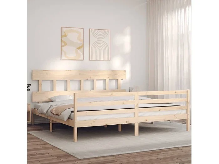Cama 200×200 cm con cabecero madera maciza ES67070