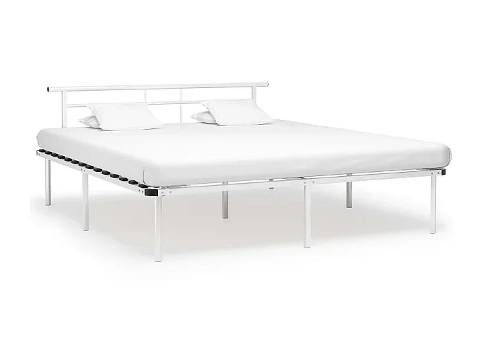 Cama 200×200 cm de metal blanco ES64143