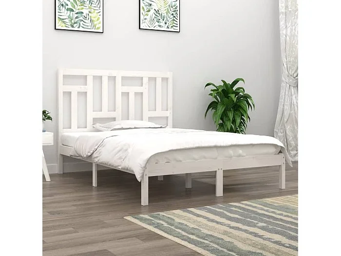 Cama 200×200 cm madera maciza de pino blanco ES40273