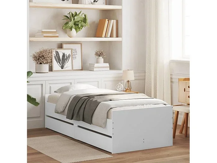 Cama -75×190 cm con cajones blanco YOE95719
