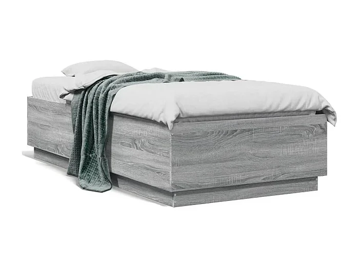 Cama 90×190 cm – con luces LED madera gris Sonoma ES735985