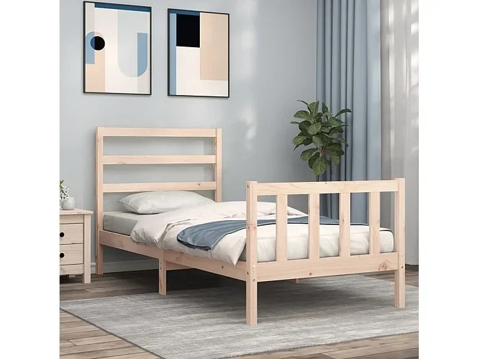 Cama 90×200 cm con cabecero madera maciza ES23096