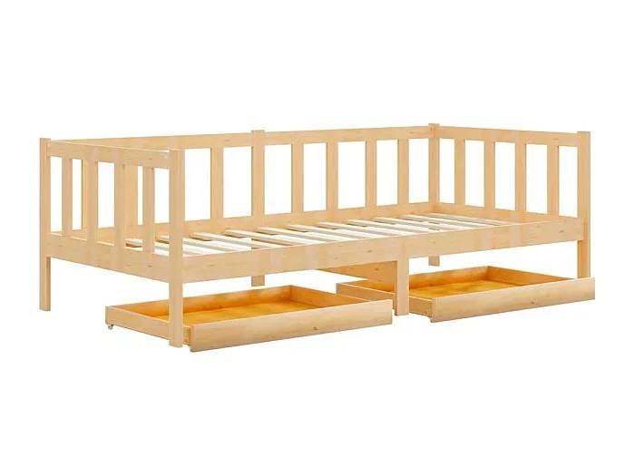 Cama -90×200 cm con cajones madera de pino maciza YOE76718