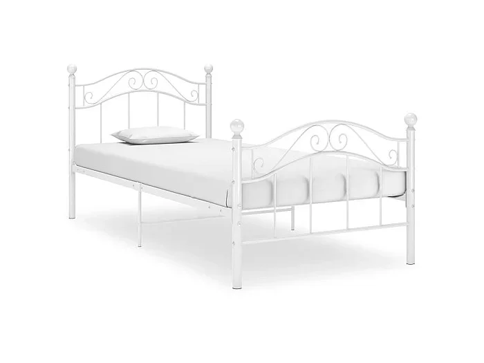 Cama 90×200 cm de metal blanco ES20236