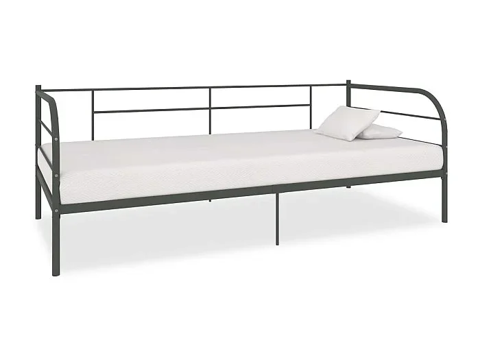 Cama 90×200 cm de metal gris ES29703