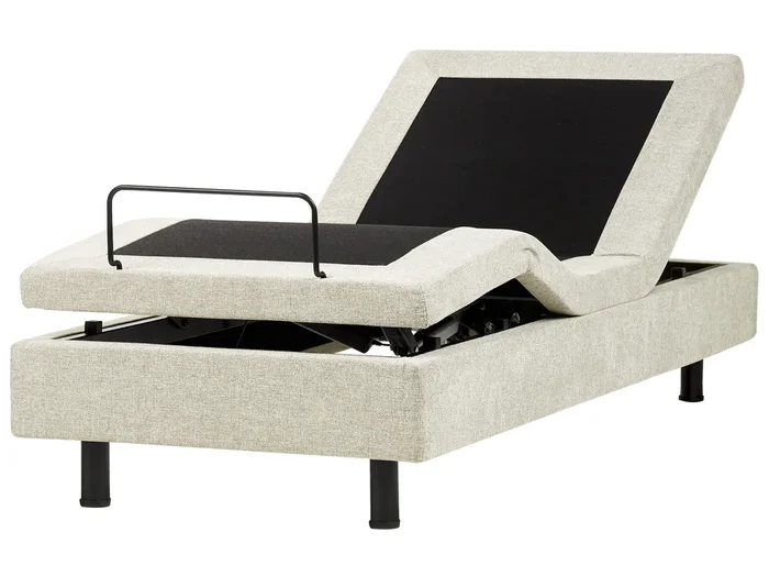 Cama ajustable sin cabecero Tela DUKE II 80 x 200 cm Beige