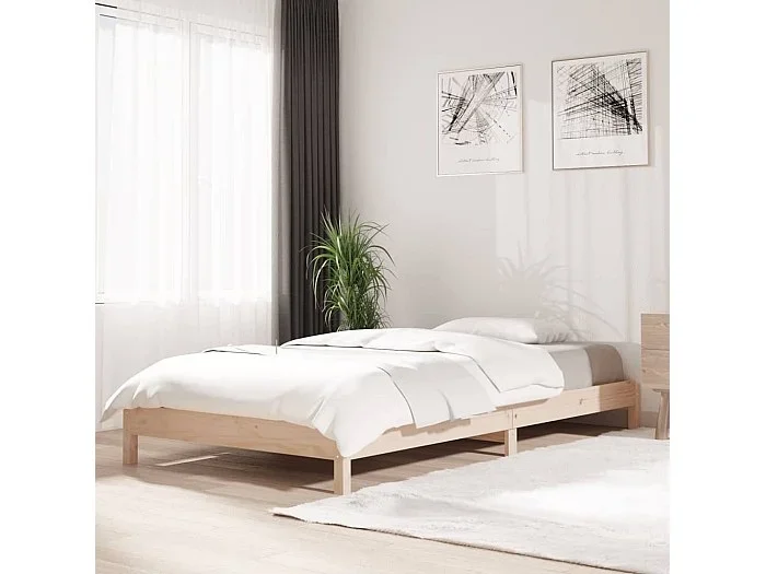 Cama apilable de madera pino maciza 100×200 cm