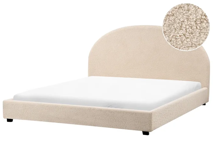 Cama Bouclé VAUCLUSE 180 x 200 cm Beige