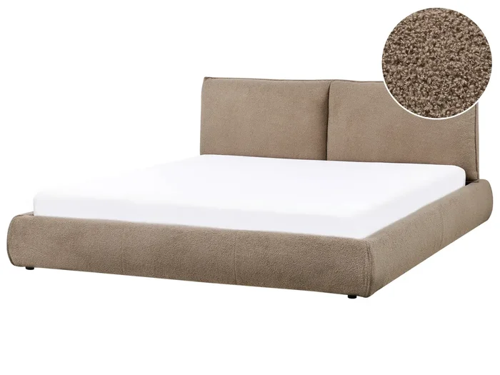 Cama Bouclé VINAY 180 x 200 cm Marrón